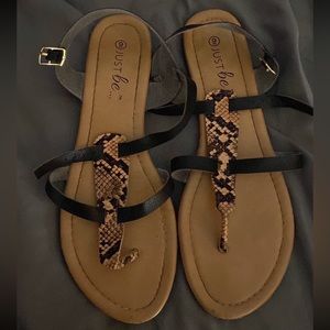 Snake skin printed sandals